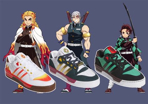 Diseño de las zapatillas Adidas Rivalry Low Demon Slayer Tanjiro