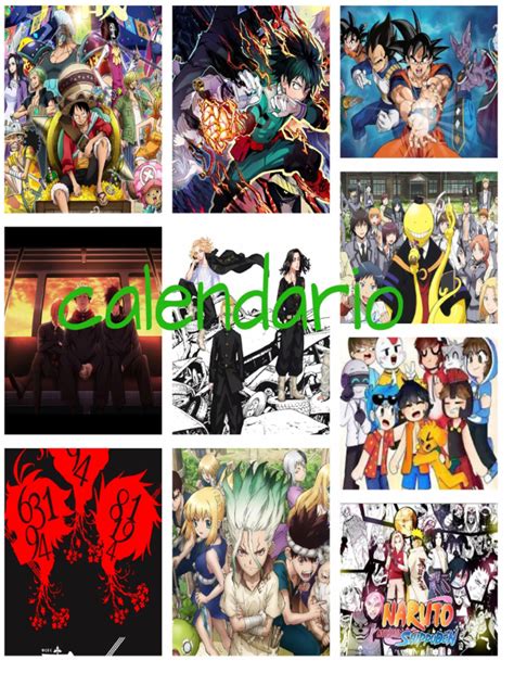 Calendario con episodios de anime pausados