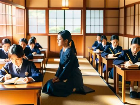 Estudiantes en un aula japonesa