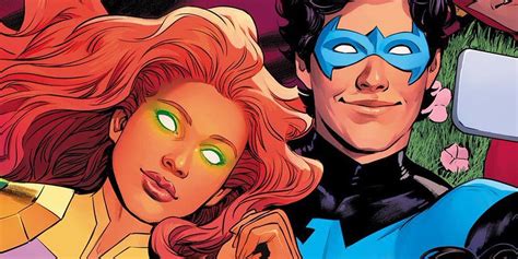 Ilustración de Starfire y Nightwing juntos