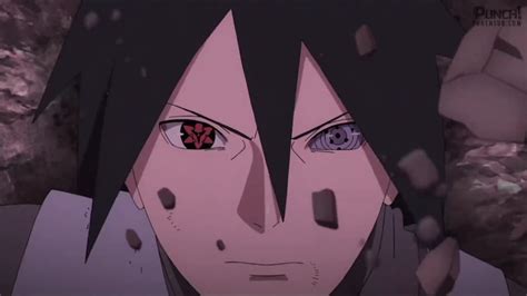 Ilustración de Sasuke Uchiha con su Rinnegan y Mangekyo Sharingan