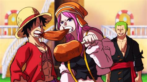 Luffy y Bonney celebrando en One Piece