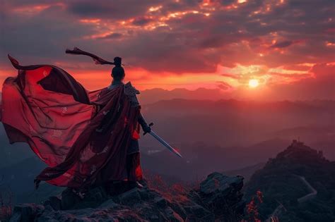 Ilustración de un guerrero subiendo una montaña con símbolos titánicos