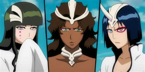 Ilustración de Emilou Apacci, Franceska Mila Rose y Cyan Sung-Sun, las Tres Bestias de Bleach