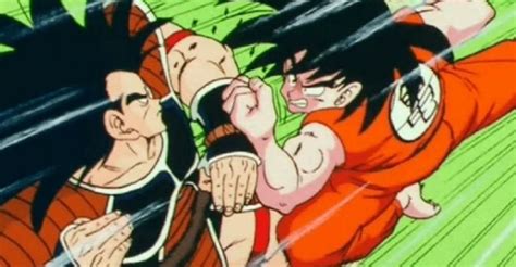 Raditz revelando su identidad a Goku