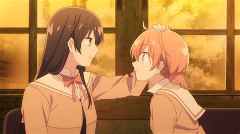 Escena de anime yuri Bloom into you