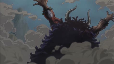 Kaido saltando desde la isla del cielo