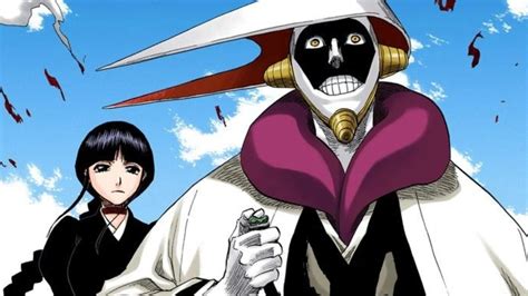 Ilustración de Mayuri Kurotsuchi trabajando en el laboratorio con Nemu