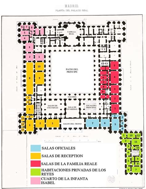 Mapa estilizado de un palacio real antiguo