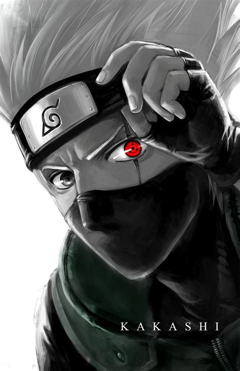 Ilustración de Kakashi usando el Sharingan