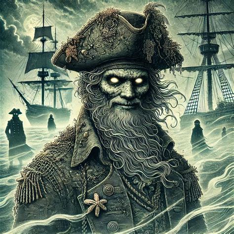 Representación artística de Davy Jones como una figura mítica marina.
