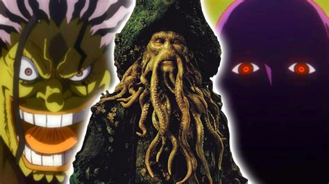 Infografía comparativa: Davy Jones en la leyenda y en One Piece.