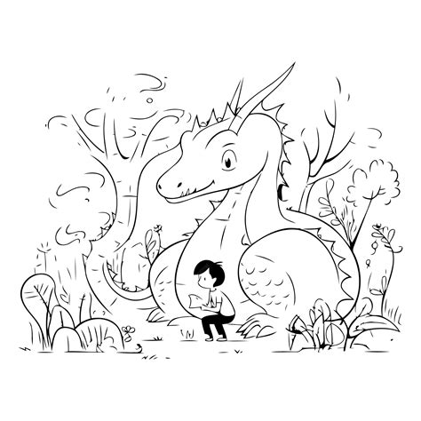 Ilustración de un dragón en forma de niño