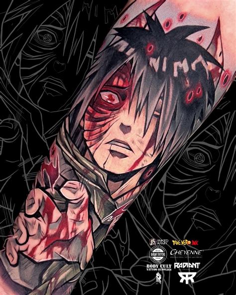 Diseño de tatuaje de Obito Uchiha con Sharingan