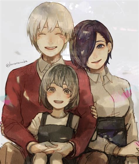 Familia de Touka: Arata, Touka y Ayato