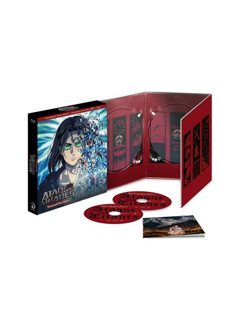 Interior del digipack de Ataque a los Titanes Temporada 2 con los discos y el libro extra
