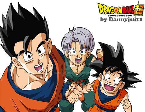 Goku, Gohan, Goten y Trunks preparándose para el torneo