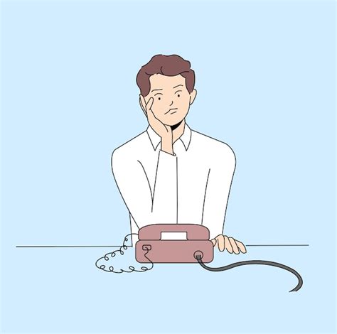 Ilustración de un personaje recibiendo una llamada telefónica con una expresión de incomodidad
