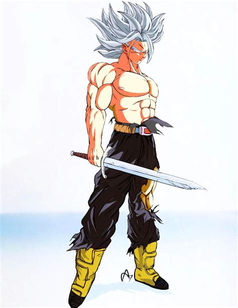 Trunks del Futuro en Ultra Instinto, estilo Toriyama