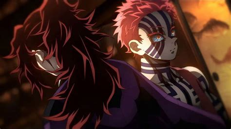 Ilustración de los pilares Himejima y Shinazugawa enfrentándose a la Primera Luna Superior