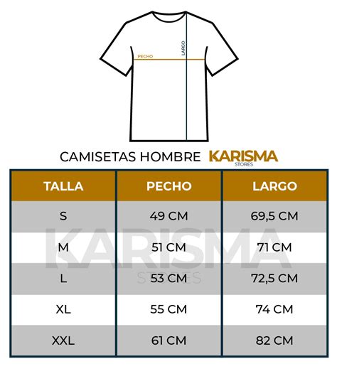 Guía de tallas de camisetas