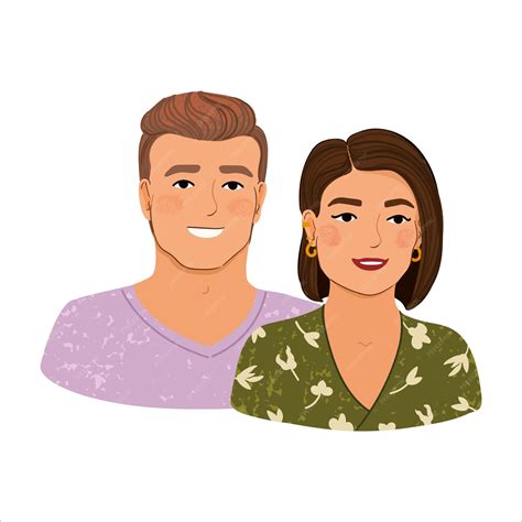 Ilustración de una pareja diversa