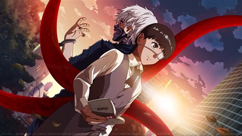Ilustración de Ken Kaneki rodeado de libros