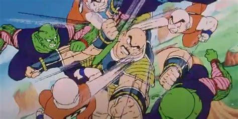 Escena de la batalla entre Nappa y los Guerreros Z