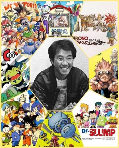 Akira Toriyama y algunos de sus personajes icónicos