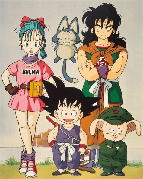 Personajes principales de Dragon Ball: Goku, Bulma y Oolong