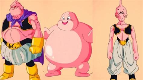 Majin Buu Gordo jugando con Mr. Satán y Bee