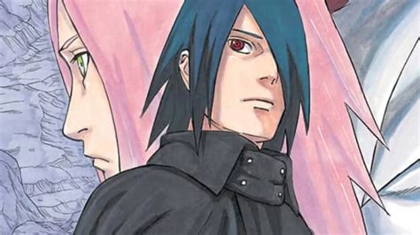 Ilustración de Sakura y Sasuke en un momento de tensión