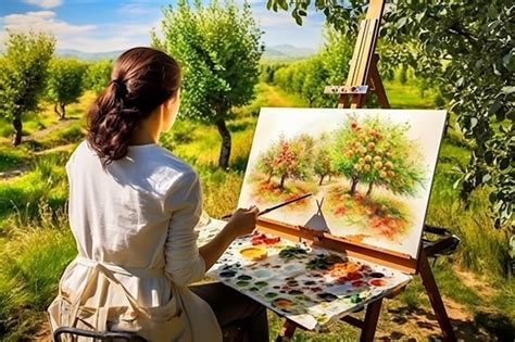 Emu Hino pintando un paisaje