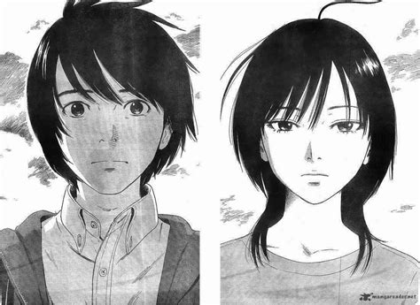 Ilustración de los personajes principales de Aku no Hana