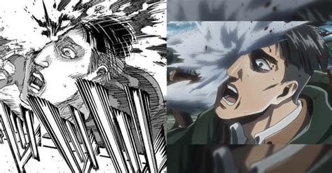 Comparación de escenas clave entre el manga y el anime de Shingeki no Kyojin