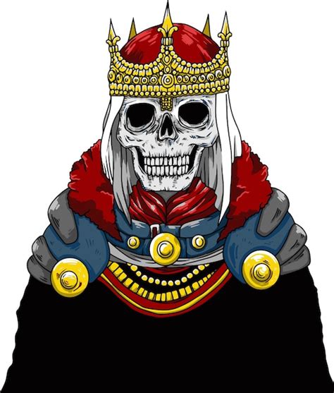 Ilustración del Rey Esqueleto con aura demoníaca