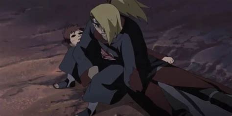 Ilustración de Deidara secuestrando a Gaara
