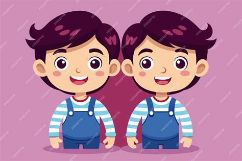 Ilustración de hermanos gemelos en estilo manga