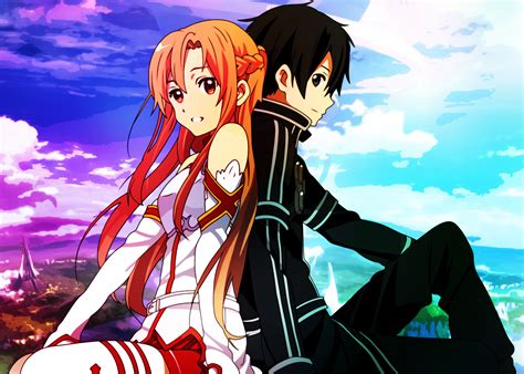 Ilustración de Kirito y Asuna en un estilo artístico diferente