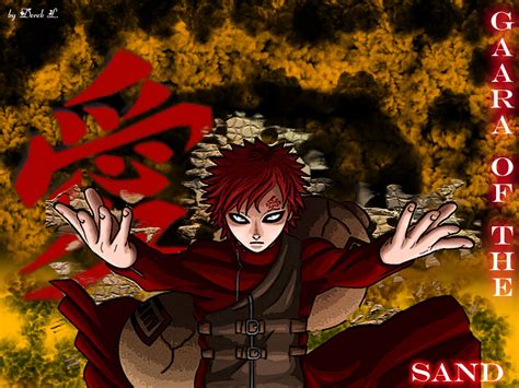 Ilustración de Gaara ejecutando el Tsunami de Arena