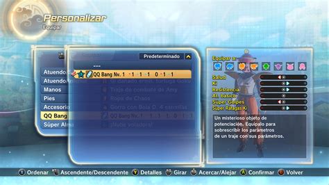 Tabla comparativa de las mejores prendas para crear QQ Bangs en Xenoverse 2