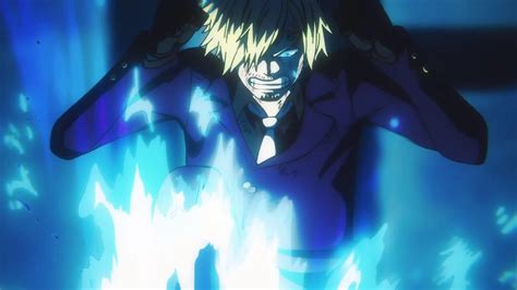 Queen atacando a Sanji con ataques eléctricos