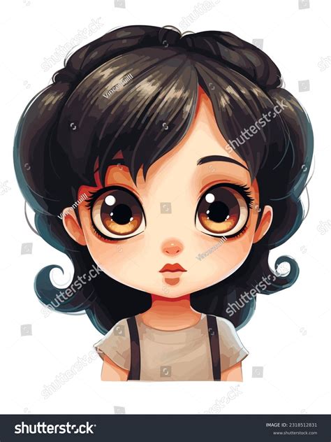 Ilustración de Chichi con su característico cabello negro y ojos grandes.