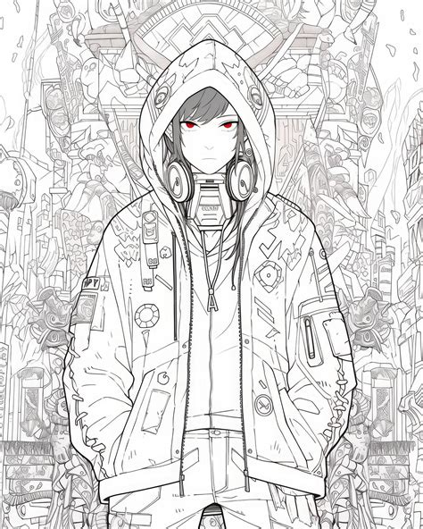 Ilustración de personajes de manga con temática fantástica