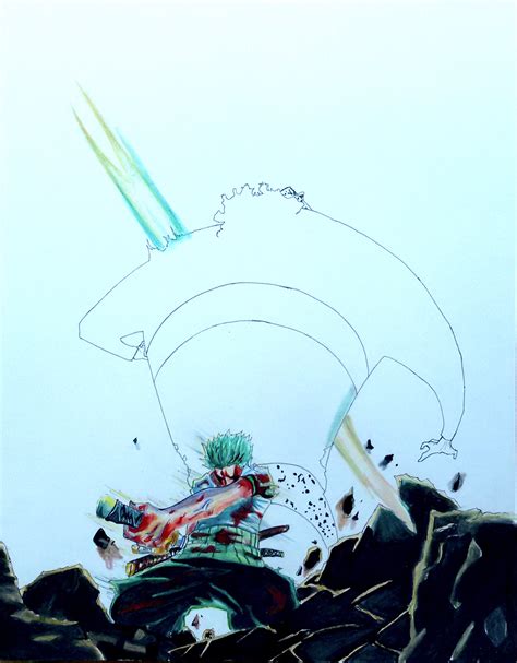 Roronoa Zoro enfrentándose a Bartholomew Kuma