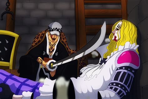 Trafalgar Law enfrentándose a Basil Hawkins