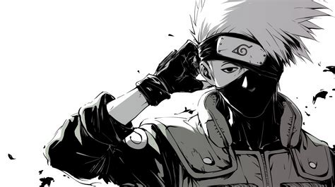 Fondo de pantalla de Kakashi Hatake con fondo blanco
