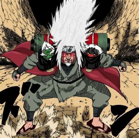 Jiraiya con marcas rojas en el rostro
