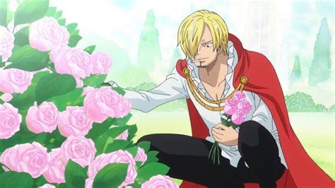 Sanji preparando flores para Pudding