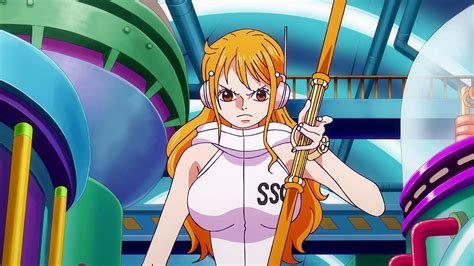 Nami usando su Clima-Tact en Skypiea